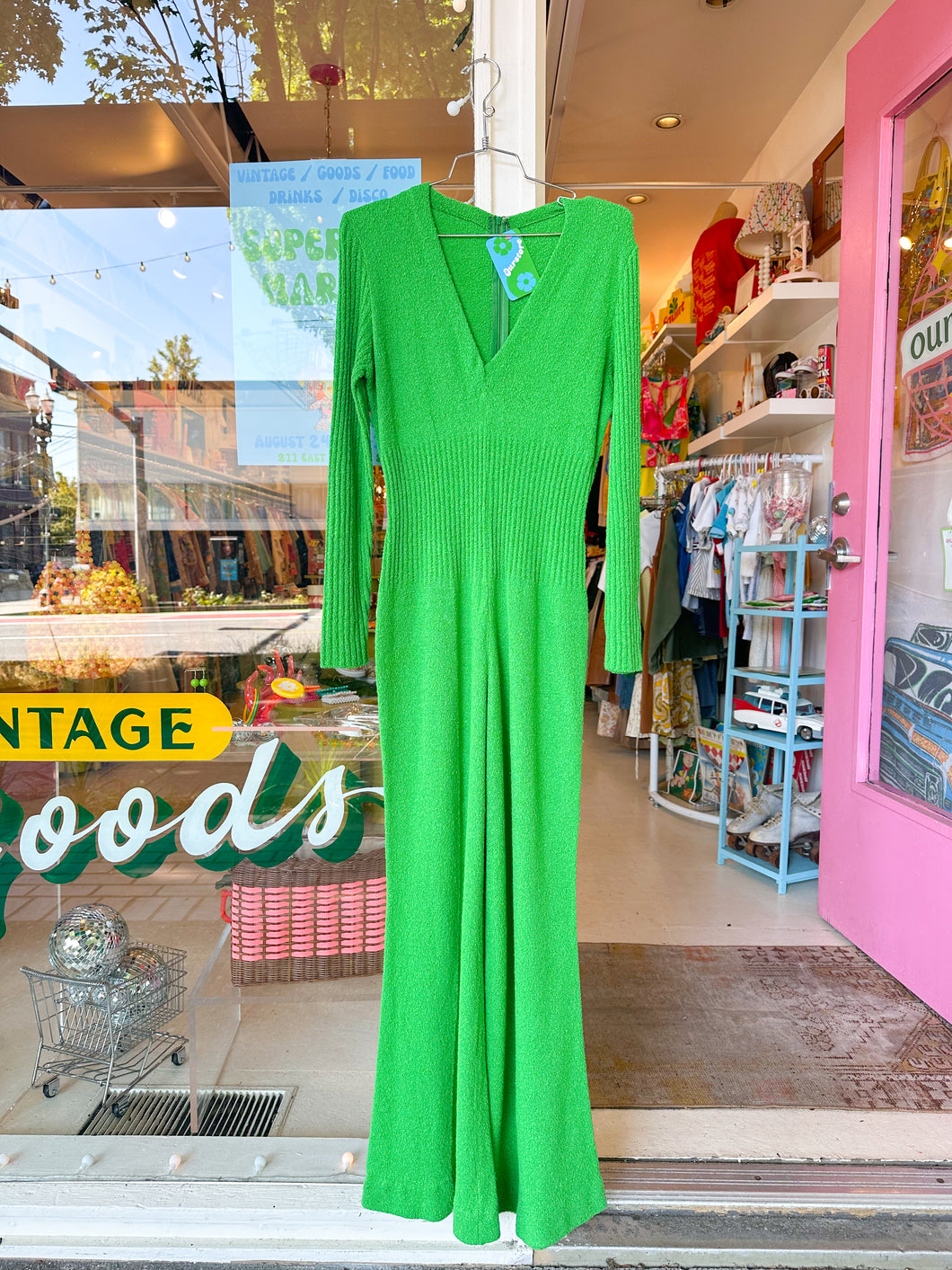 70s Kelly green romper