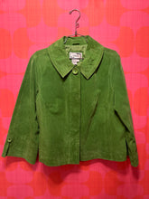 Load image into Gallery viewer, 90s does 60s suede green jacket
